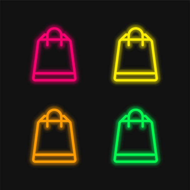 Мішок чотирьох кольорів, що світяться неоном Векторна піктограма
 - Вектор, зображення