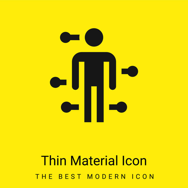 Acupuncture minimal bright yellow material icon - Vector, Image