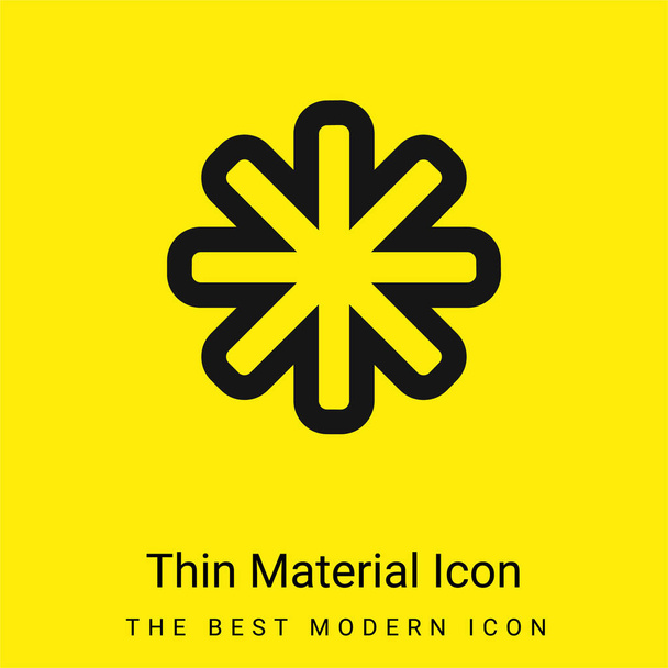Asterisk Outline minimal bright yellow material icon - Vector, Image