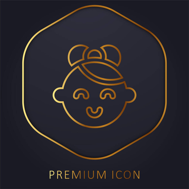 Дитяча золота лінія логотип або значок преміум-класу
 - Вектор, зображення
