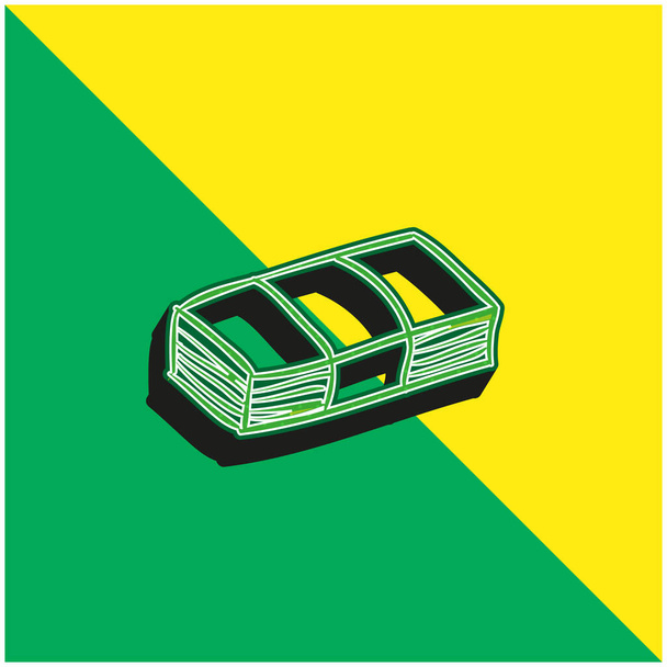 Λογαριασμοί Πράσινο και κίτρινο σύγχρονο 3d διάνυσμα εικονίδιο λογότυπο - Διάνυσμα, εικόνα