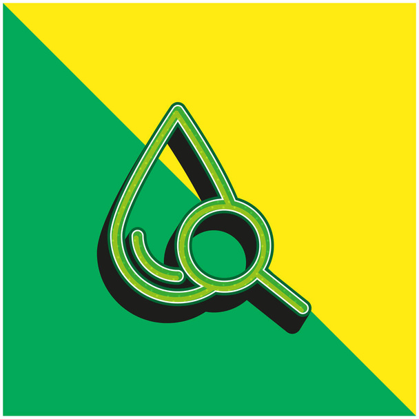 Blood Drop Grünes und gelbes modernes 3D-Vektor-Symbol-Logo - Vektor, Bild