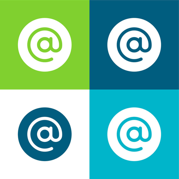 Lapos négy szín minimális ikon készlet - Vektor, kép