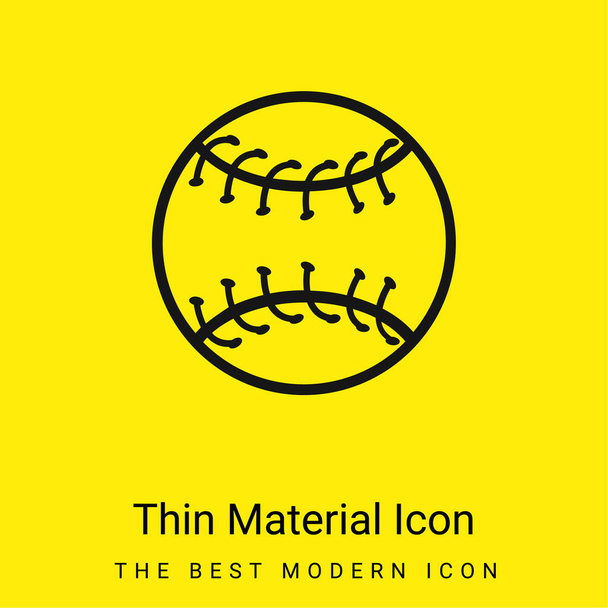 Baseball Ball Outline icona minimale materiale giallo brillante - Vettoriali, immagini