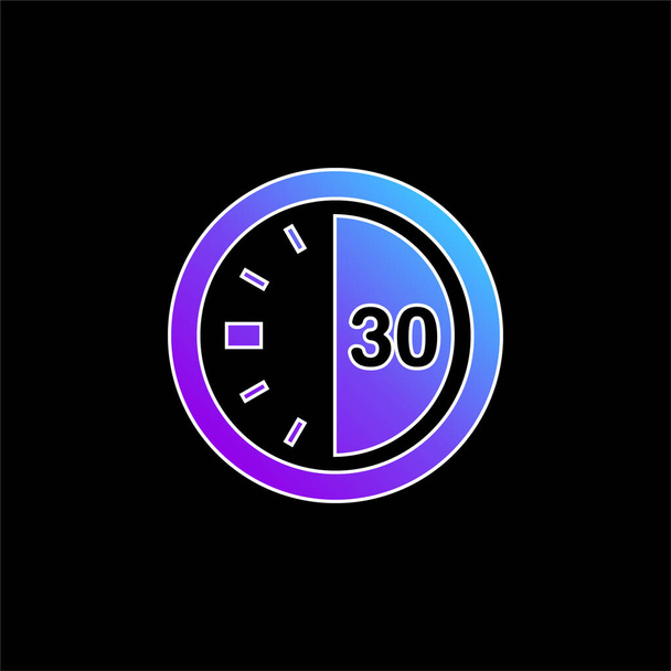 30 Sekunden auf einem Timer blaues Gradientenvektorsymbol - Vektor, Bild