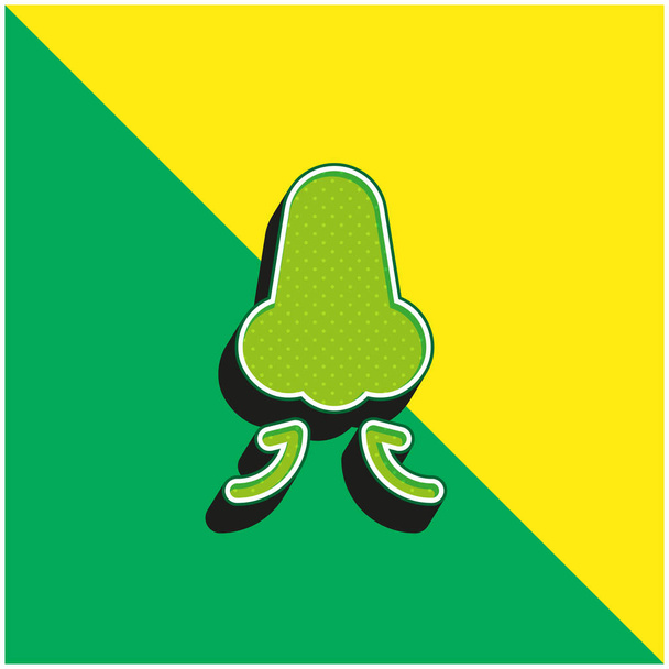 Breath In Green ja keltainen moderni 3d vektori kuvake logo - Vektori, kuva