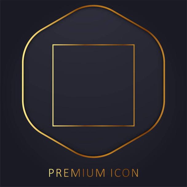 Black Square golden line premium logo or icon - Vector, Image