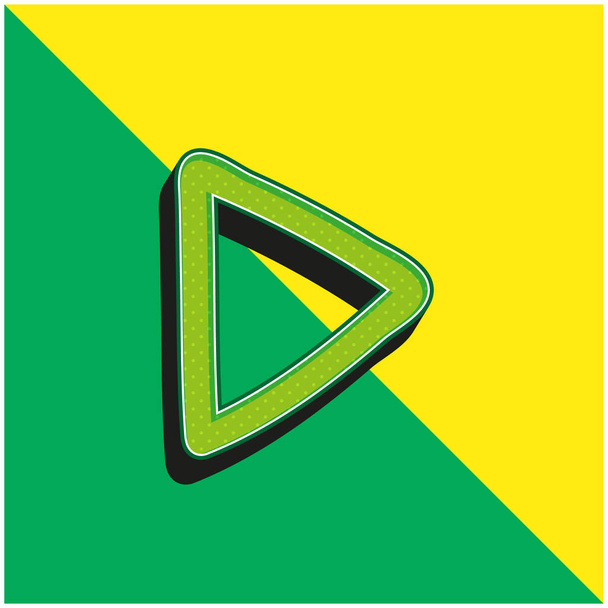 Arrow Point dessiné à la main contour pointant vers la bonne direction Logo de l'icône vectorielle 3D moderne vert et jaune - Vecteur, image