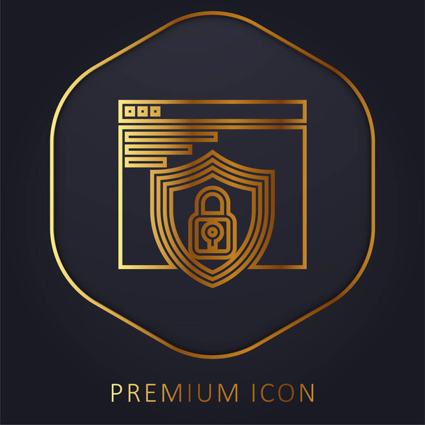 Aplicaciones línea de oro logotipo premium o icono - Vector, Imagen