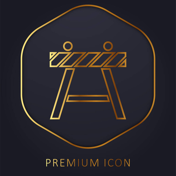 Barricade ligne d'or logo premium ou icône - Vecteur, image
