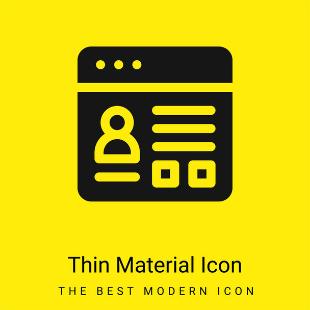 Cuenta mínima icono de material amarillo brillante - Vector, Imagen
