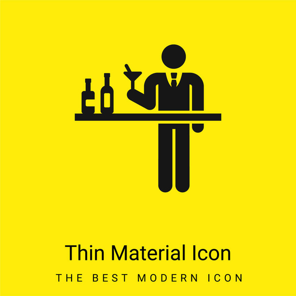 Barman minime icône matériau jaune vif - Vecteur, image