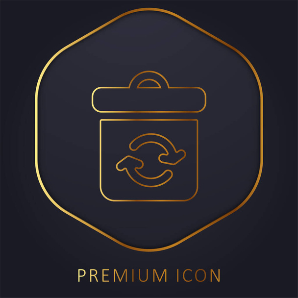Bin golden line premium logo or icon - Vector, Image