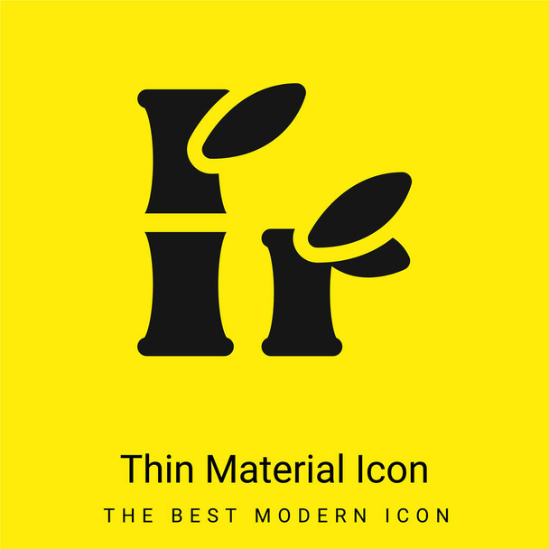 Bambusová minimální jasně žlutá ikona materiálu - Vektor, obrázek