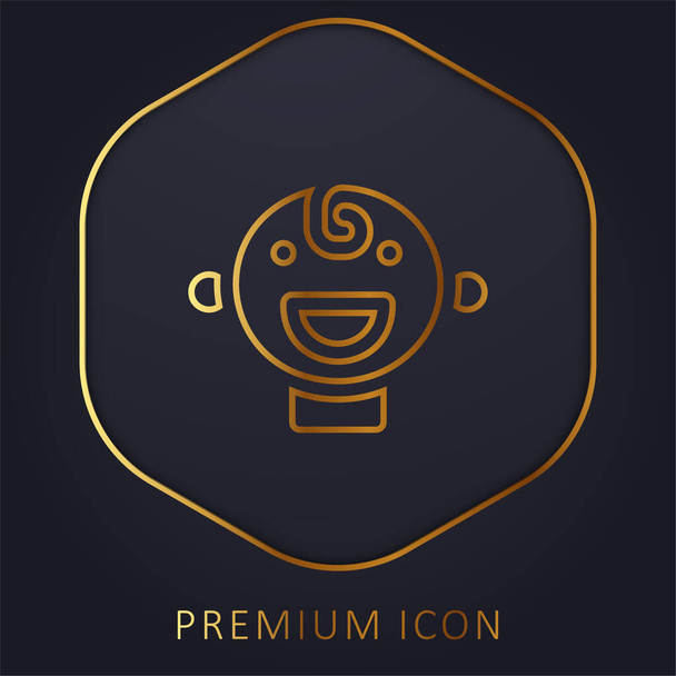 Logotipo premium de línea dorada bebé o icono - Vector, imagen