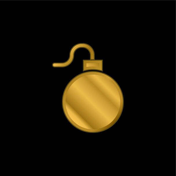 Bomba altın kaplama metalik simge veya logo vektörü - Vektör, Görsel