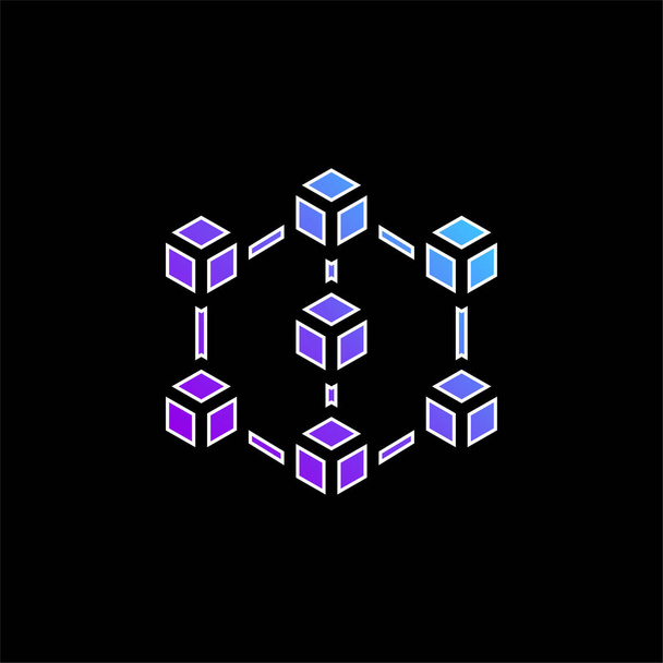 Ícone de vetor gradiente azul Blockchain - Vetor, Imagem