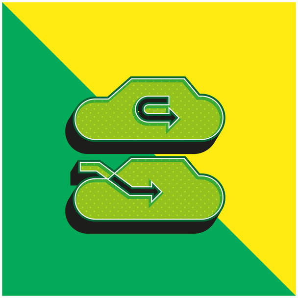 Klíma Zöld és sárga modern 3D vektor ikon logó - Vektor, kép