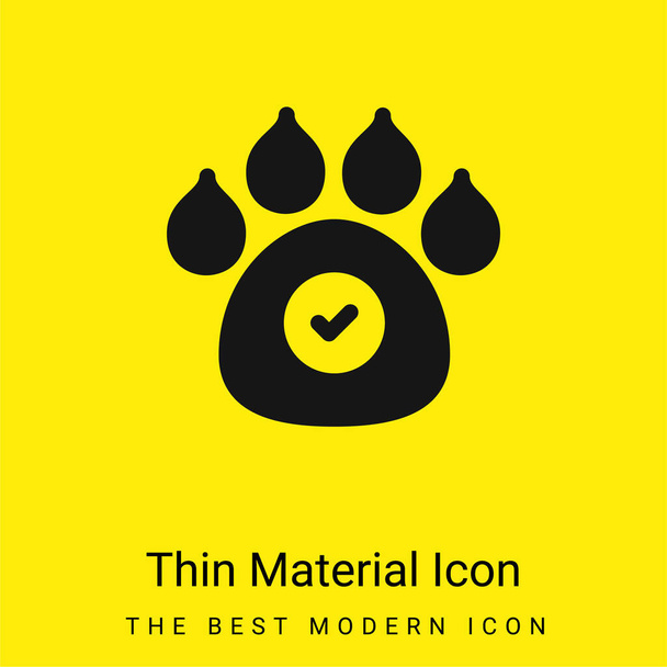 Animals Allowed minimal bright yellow material icon - Vector, Image