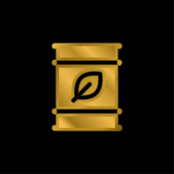Біопаливо золота металева ікона або вектор логотипу
 - Вектор, зображення