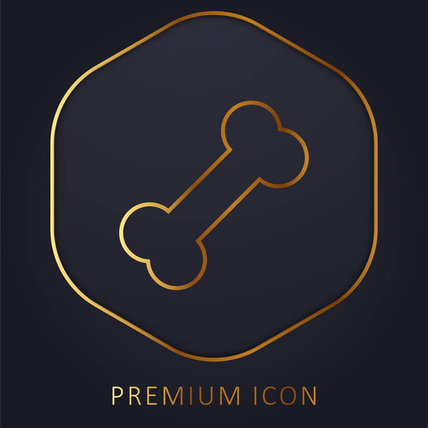 Ossos linha dourada logotipo premium ou ícone - Vetor, Imagem
