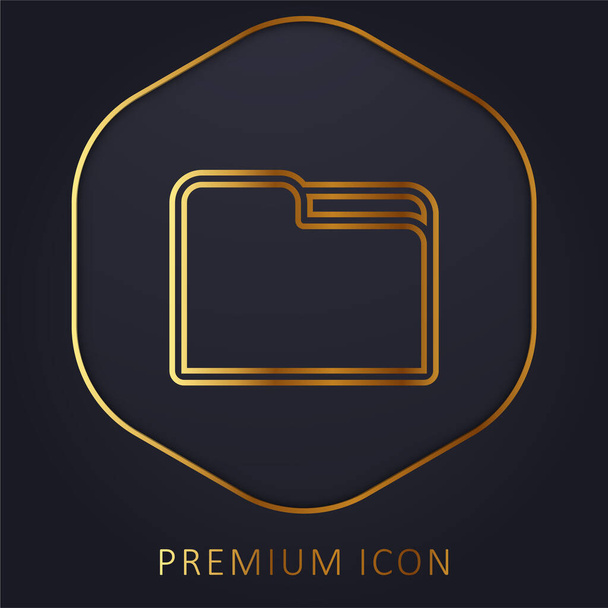Big Folder línea dorada logotipo premium o icono - Vector, Imagen