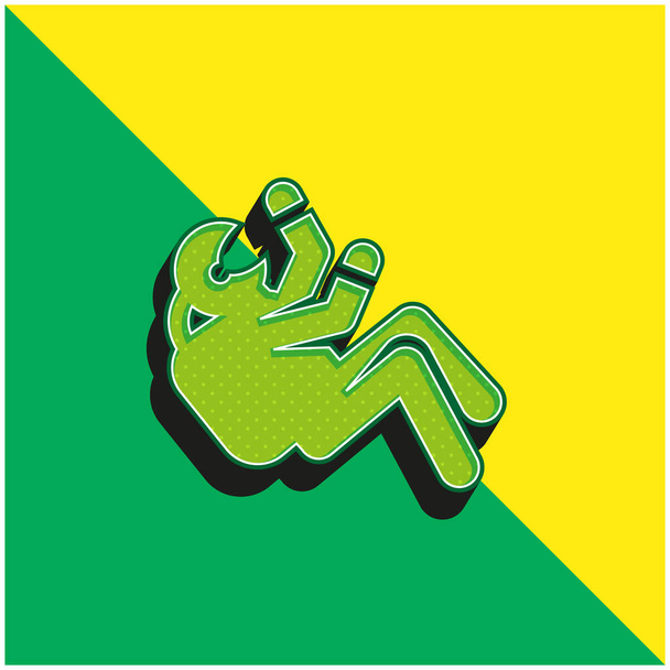 Астронавт Зеленый и желтый современный 3d логотип векторной иконы - Вектор,изображение