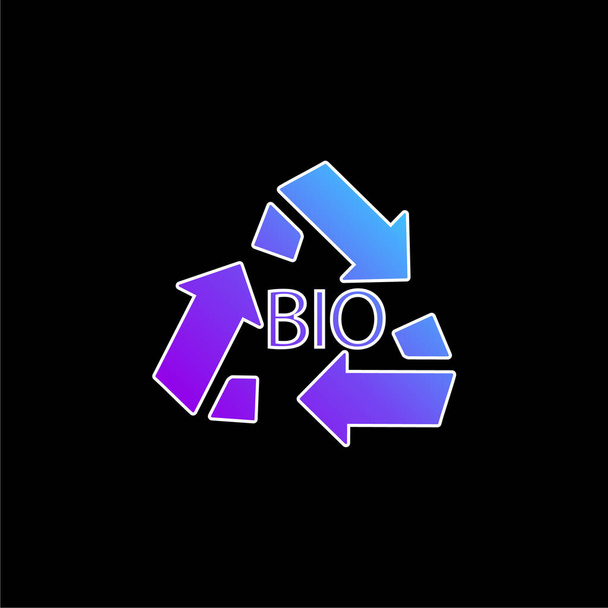 Bio Mass Recycle Symbol blue gradient vector icon - Vector, Image