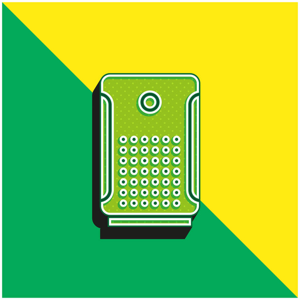 Purificador de aire verde y amarillo moderno vector 3d icono logotipo - Vector, imagen