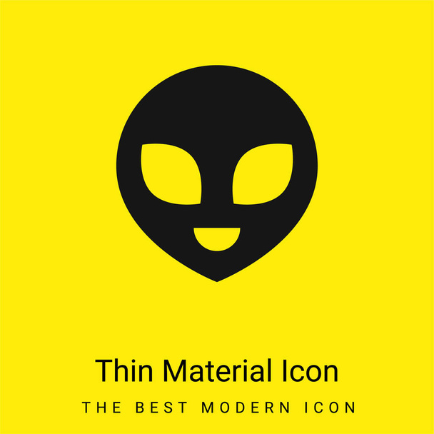 Alien mínimo icono de material amarillo brillante - Vector, imagen