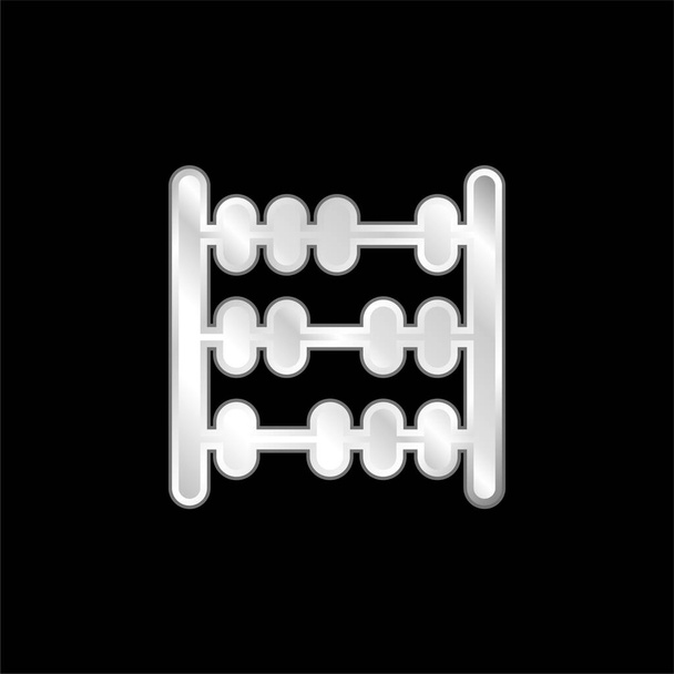 Abacus postříbřená kovová ikona - Vektor, obrázek