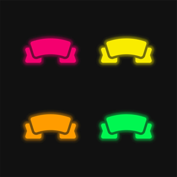 Banner vier kleuren gloeiende neon vector icoon - Vector, afbeelding