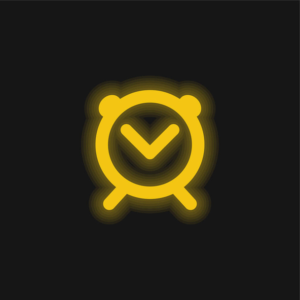 Сигналізація Годинник жовтий сяючий неоновий значок
 - Вектор, зображення