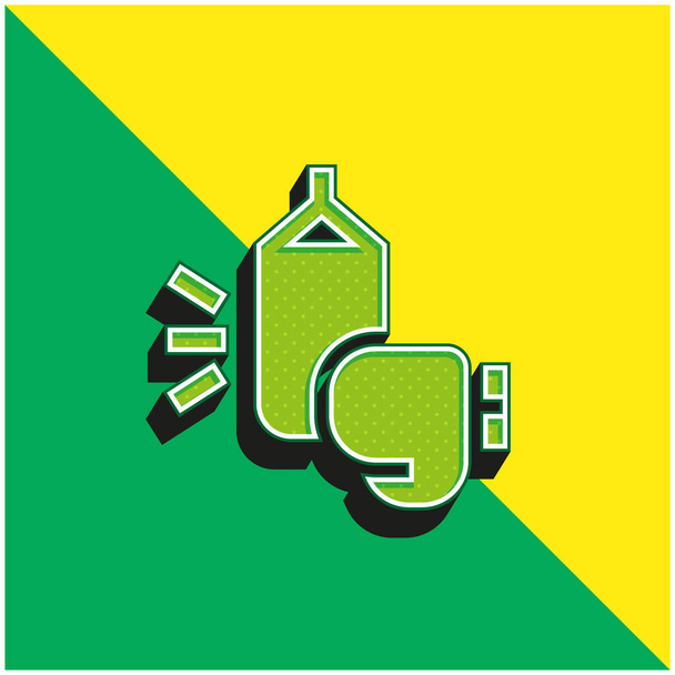 Boxeo verde y amarillo moderno logotipo del icono del vector 3d - Vector, imagen