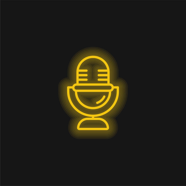 Audio keltainen hehkuva neon kuvake - Vektori, kuva