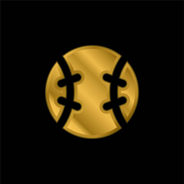Бейсбольний м'яч золотистий металевий значок або логотип вектор
 - Вектор, зображення
