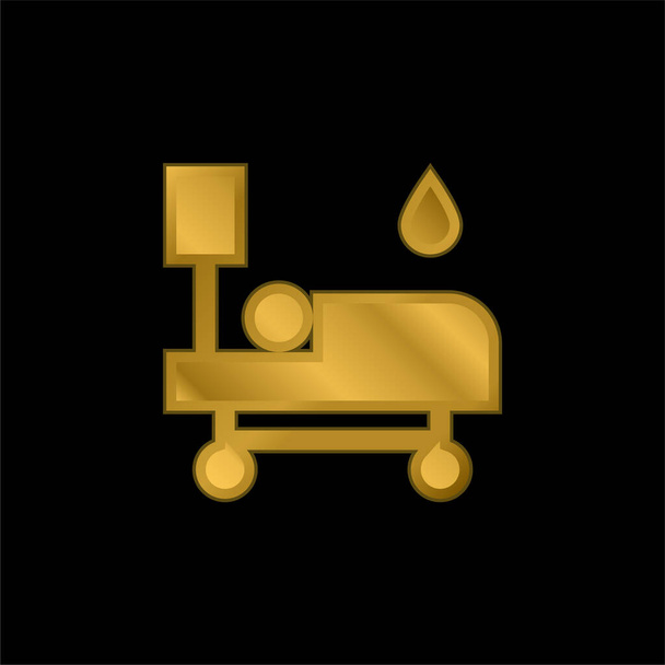 Trasfusione di sangue oro placcato icona metallica o logo vettore - Vettoriali, immagini