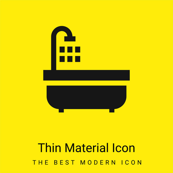 Ícone de material amarelo brilhante mínimo banheira - Vetor, Imagem