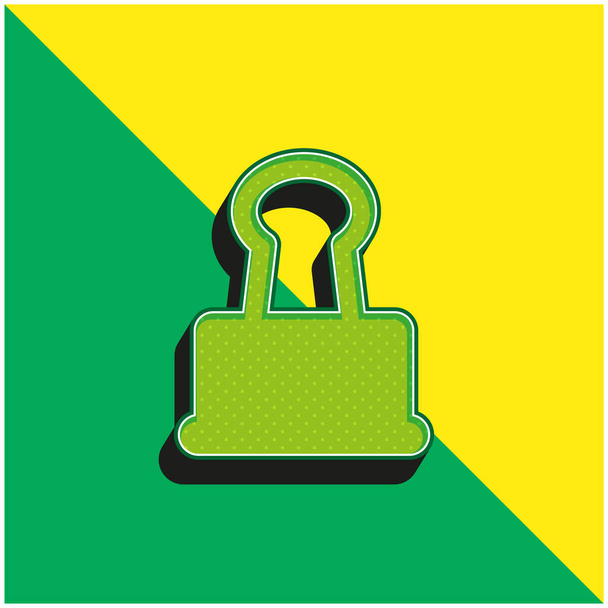 Big Clip Green and yellow modern 3d vector icon logo - Vector, Image