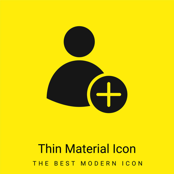 Add User minimal fényes sárga anyag ikon - Vektor, kép
