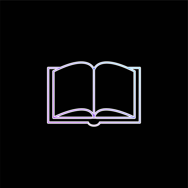 Book Opened Outline From Top View blue gradient vector icon - Vector, Image