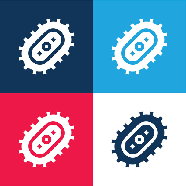 Batteri blu e rosso quattro set icona minimale colore - Vettoriali, immagini