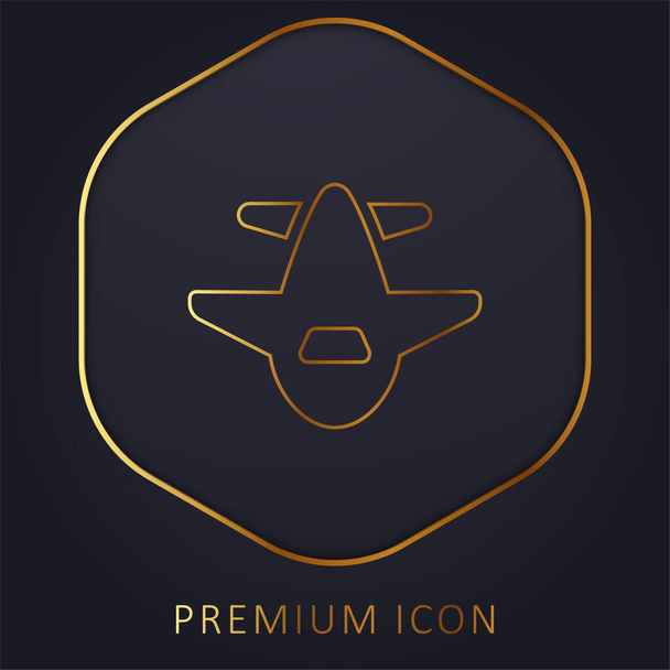 Zlaté prémiové logo nebo ikona Airliner - Vektor, obrázek