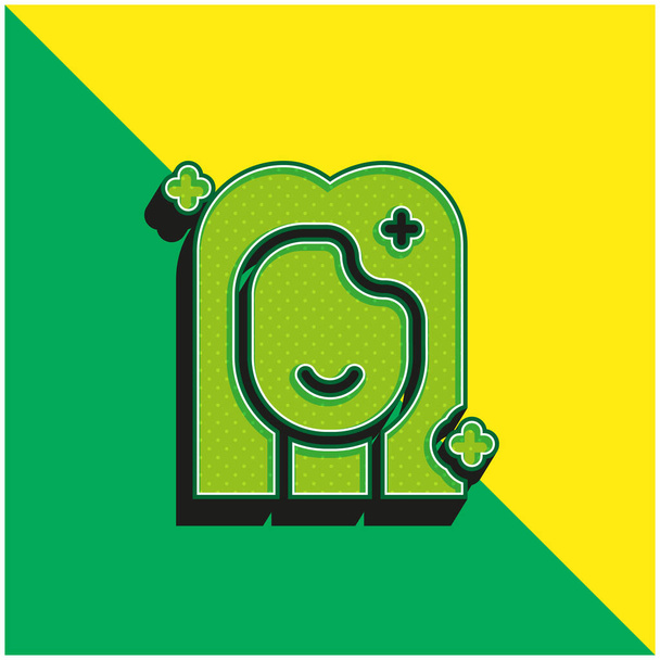 Ομορφιά Πράσινο και κίτρινο σύγχρονο 3d διάνυσμα εικονίδιο λογότυπο - Διάνυσμα, εικόνα