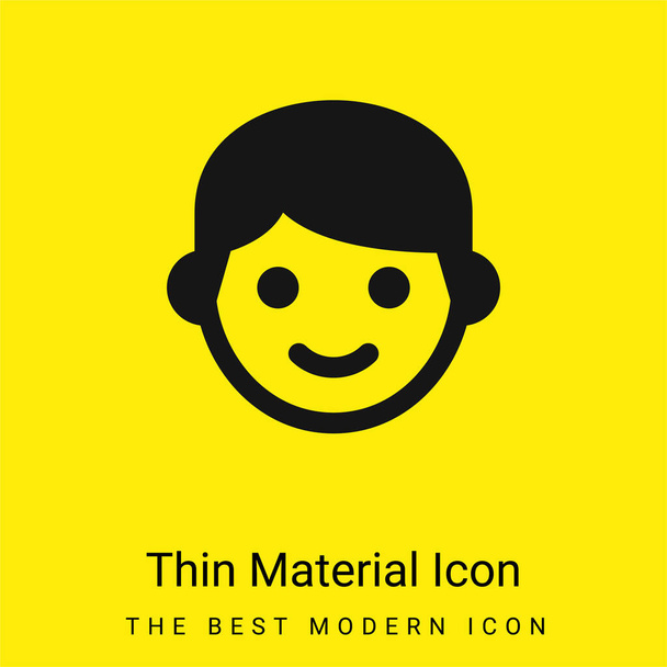 Мальчик минимальный ярко желтый материал значок - Вектор,изображение