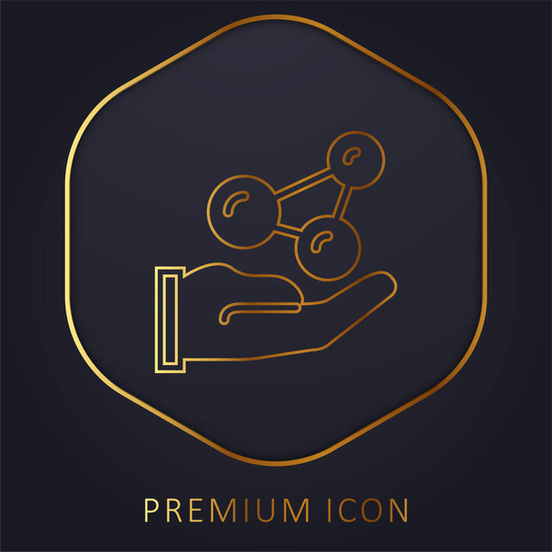 Atomy złotej linii logo premium lub ikona - Wektor, obraz
