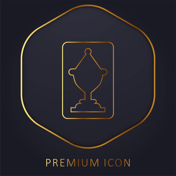 Ace Of Cups gouden lijn premium logo of pictogram - Vector, afbeelding