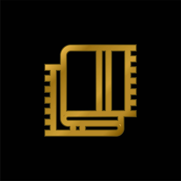 Manta chapado en oro icono metálico o logo vector - Vector, imagen