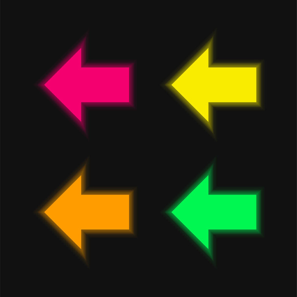 Indietro quattro colori luminosi icona vettoriale al neon - Vettoriali, immagini