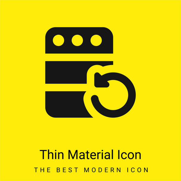 Copia de seguridad mínima icono de material amarillo brillante - Vector, Imagen